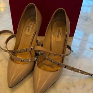 Valentino Women's Beige Studded Heels